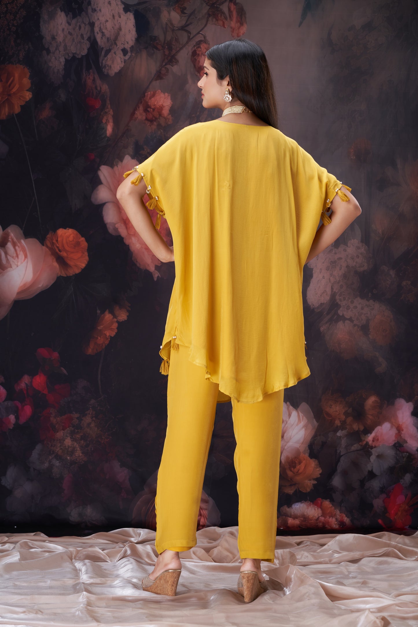 Leher Kurta Set in Yellow