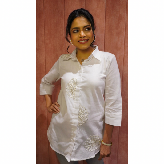 Embellished Linen Shirt