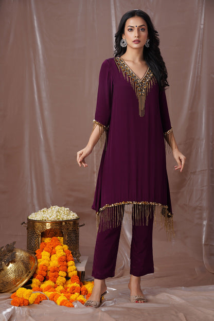 Purple Chains Kurta Set