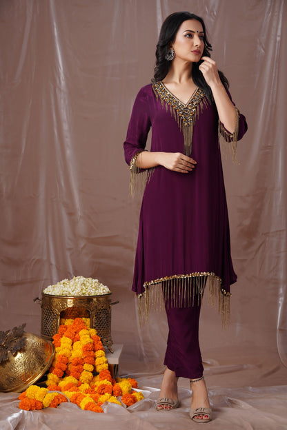 Purple Chains Kurta Set