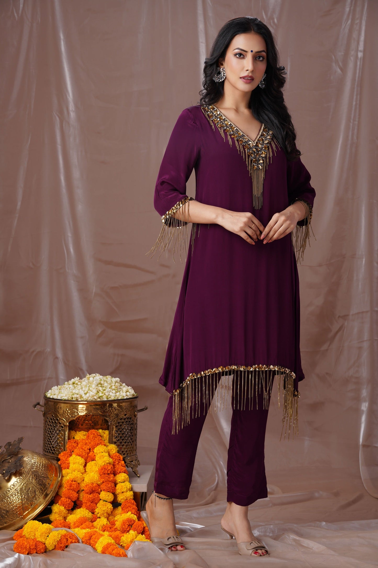 Purple Chains Kurta Set