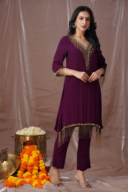 Purple Chains Kurta Set